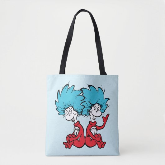 Kat in de hoed Ding Een & Ding Twee Tote Bag (Voorkant)