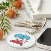 Kat in de hoed Ding Een & Ding Twee Vintage Sleutelhanger (Voorkant Rechts)