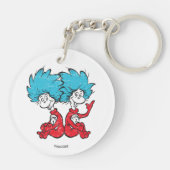 Kat in de hoed Ding Een & Ding Twee Vintage Sleutelhanger (Achterkant)