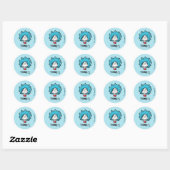 Kat in de hoed | Ding één Ronde Sticker (Vel)
