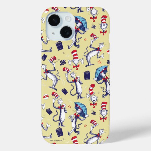 Kat In De Hoed | Geel Patroon Case-Mate iPhone Case (Achterkant)