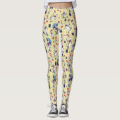 Kat In De Hoed | Geel Patroon Leggings (Voorkant)