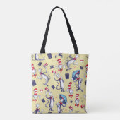 Kat In De Hoed | Geel Patroon Tote Bag (Achterkant)