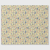 Kat in de hoed | Gele patroon Cadeaupapier (Vlak)