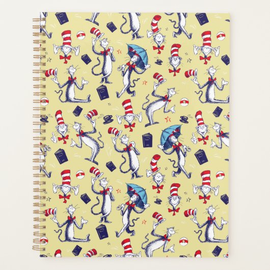 Kat in de Hoed | Gele Patroon Planner (Voorkant)