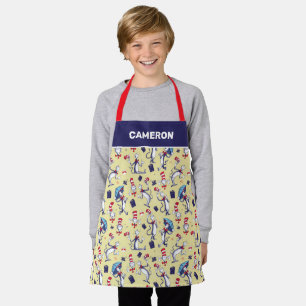 Kat in de hoed Gele patroon Schort