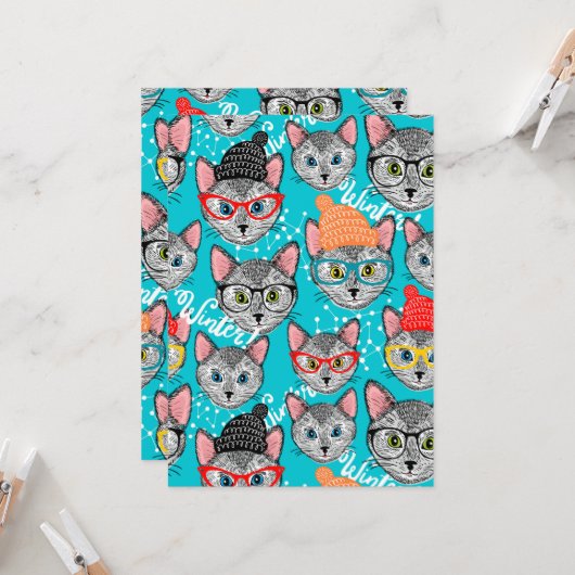 Kat in de hoed kaart (Voorkant / Achterkant in situ)