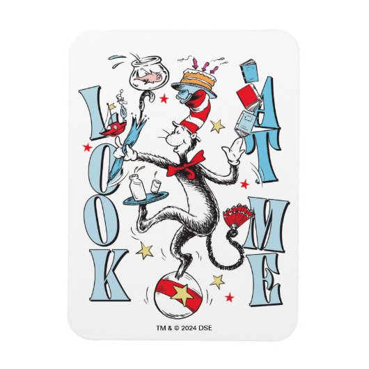 Kat in de hoed | Kijk naar mij Magneet (Verticaal)