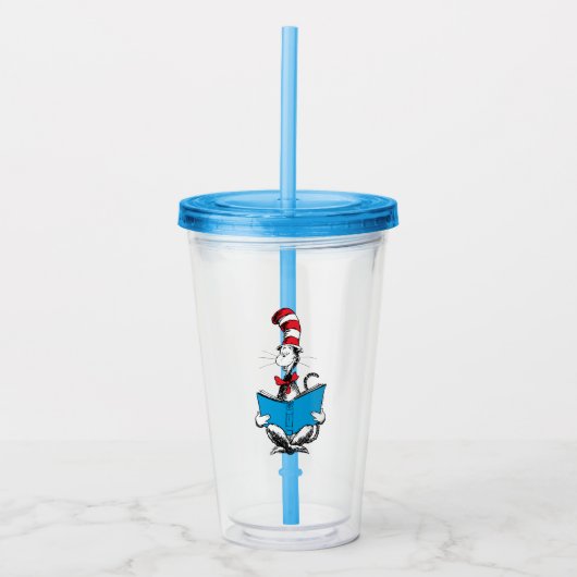 Kat in de hoed leest acryl drinkbeker (Voorkant)