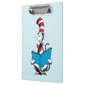 Kat in de hoed leest klembord (Links)
