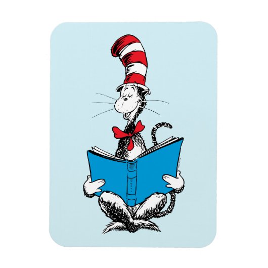 Kat in de hoed leest magneet (Verticaal)