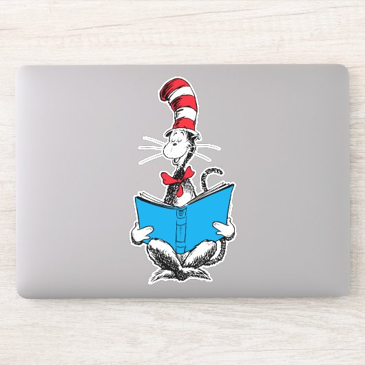 Kat in de hoed leest sticker (Computer)