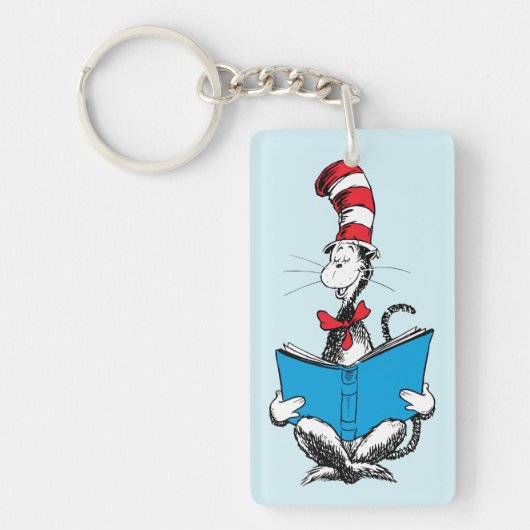 Kat in de Hoed Lezen Sleutelhanger (Voorkant)