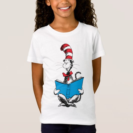 Kat in de Hoed Lezen T-shirt (Voorkant)
