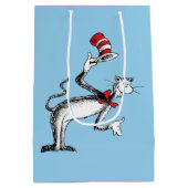 Kat in de hoed maakt een buiging medium cadeauzakje (Achterkant)