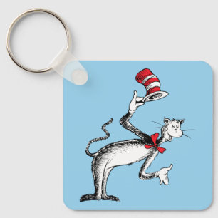 Kat in de hoed neemt een buiging sleutelhanger