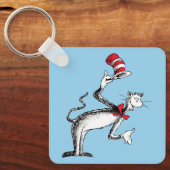 Kat in de hoed neemt een buiging sleutelhanger (Voorkant)