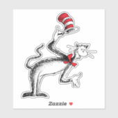 Kat in de hoed neemt een buiging sticker (Vel)