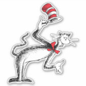 Kat in de hoed neemt een buiging sticker (Voorkant)