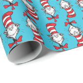 Kat in de Hoed Patroon Cadeaupapier (Rol Hoek)