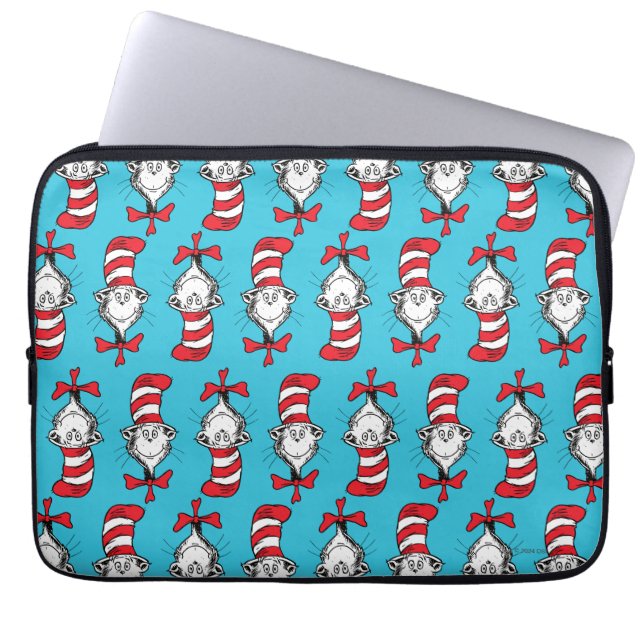 Kat in de hoed Patroon Laptop Sleeve (Voorkant)