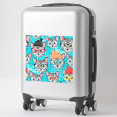 Kat in de hoed sticker (Koffer)