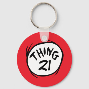 Kat in de hoed   Thing 1 Thing 2 - Aangepaste Thin Sleutelhanger