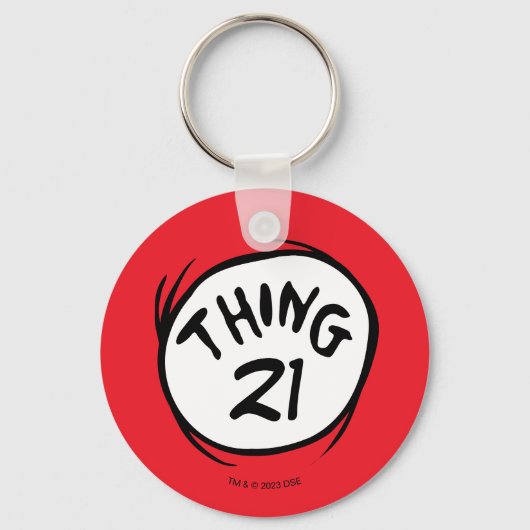 Kat in de hoed | Thing 1 Thing 2 - Aangepaste Thin Sleutelhanger (Achterkant)