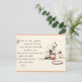  kat in de illustratie van de crème-pot en het rit briefkaart (Staand voorkant)