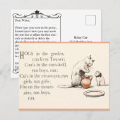  kat in de illustratie van de crème-pot en het rit briefkaart (Voorkant / Achterkant)