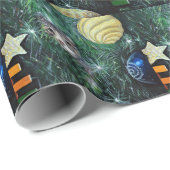 Kat in de kerstboom cadeaupapier (Rol Hoek)