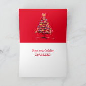 Kat in de kerstboom feestdagen kaart (Binnen)