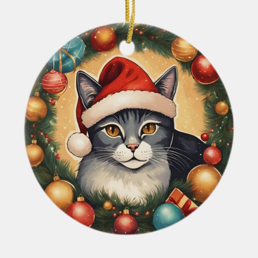 Kat in de krans Ornament (Voorkant)