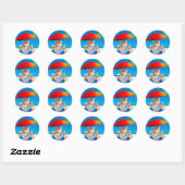 Kat in de krant leest de krant ronde sticker (Vel)