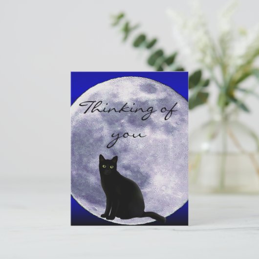 Kat in de maan_ briefkaart (Staand voorkant)