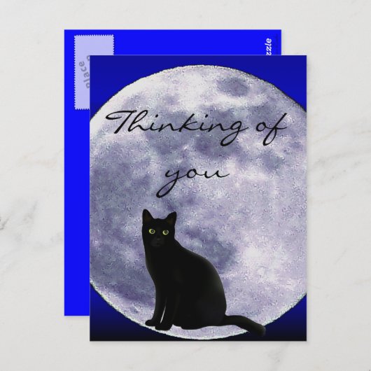 Kat in de maan_ briefkaart (Voorkant / Achterkant)