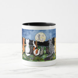 "Kat in de maan" Kat-vrienden in de nachtscène, Mo Mok