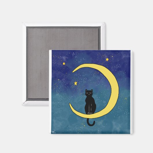 Kat in de maan magneet (Voorkant / Achterkant)
