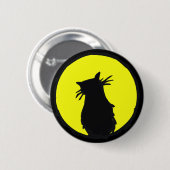 Kat in de maan ronde button 5,7 cm (Voorkant /achterkant)