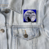 Kat in de maan_ vierkante button 5,1 cm (In situ)