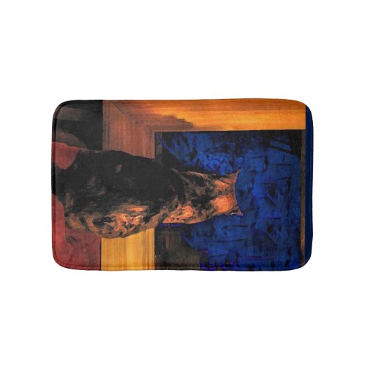 Kat in de Mats van de Bath van het Venster Badmat (Voorkant)