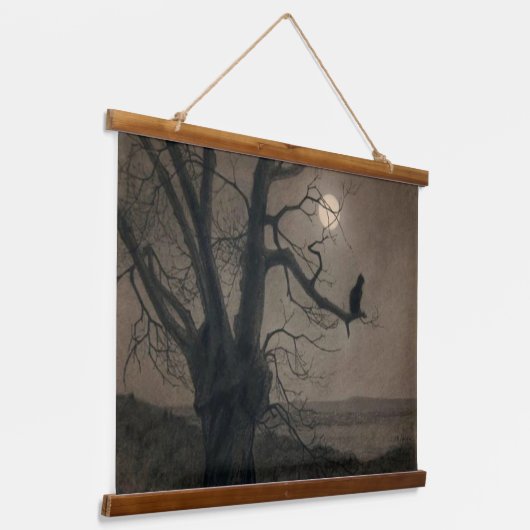 Kat in de Moonlight, Alexandre Steinlen Hangend Wandkleed (Gebogen)