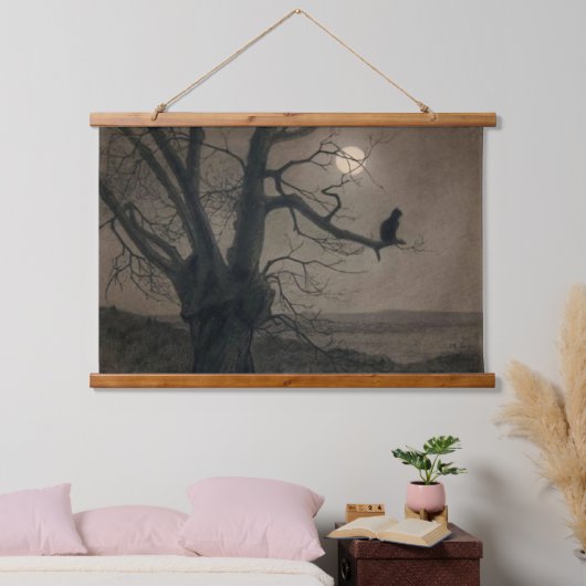 Kat in de Moonlight, Alexandre Steinlen Hangend Wandkleed (Slaapkamer)