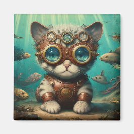 Kat in de oceaanmagneet magneet