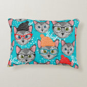 Kat in de pet accent kussen (Achterkant)