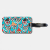 Kat in de pet bagagelabel (Achterkant horizontaal)