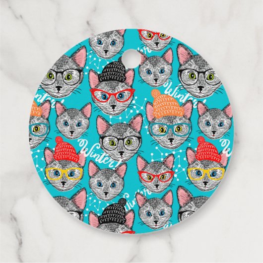 Kat in de pet bedankjes labels (Achterkant)