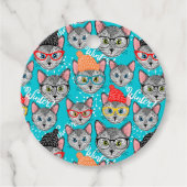 Kat in de pet bedankjes labels (Voorkant)