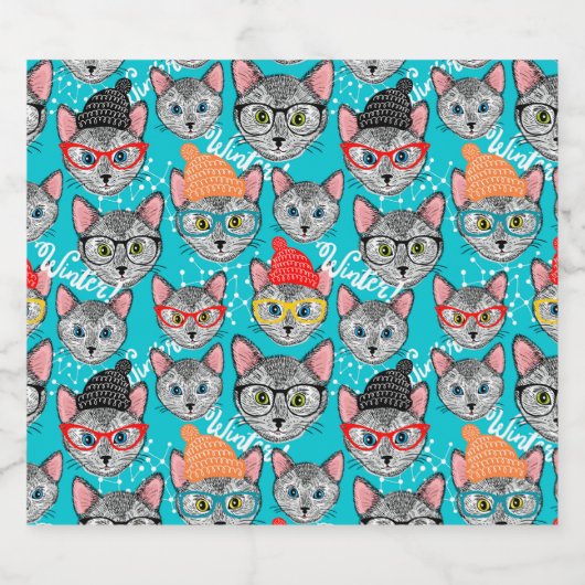 Kat in de pet bier etiket (Enkel label)