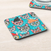 Kat in de pet bier onderzetter (Linkerzijde)